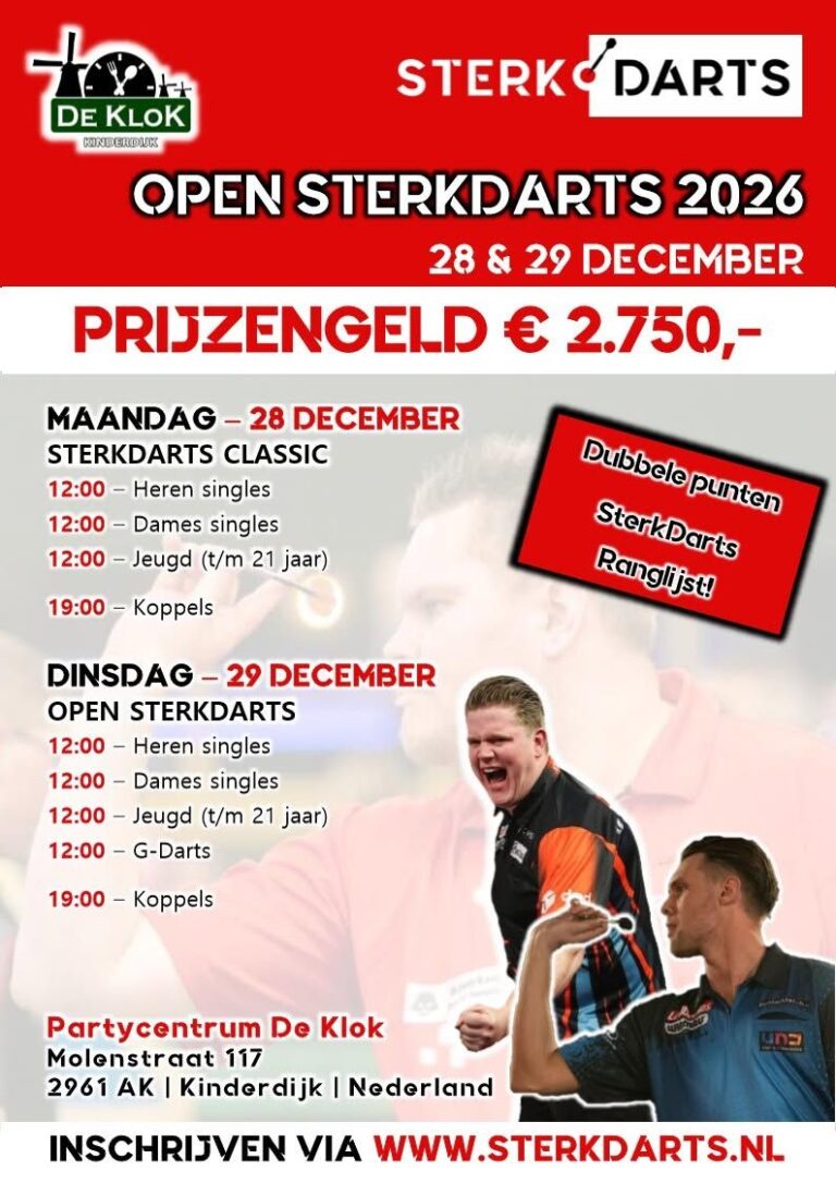 Open Sterkdarts 2026 — familie-kids in Capelle aan den IJssel